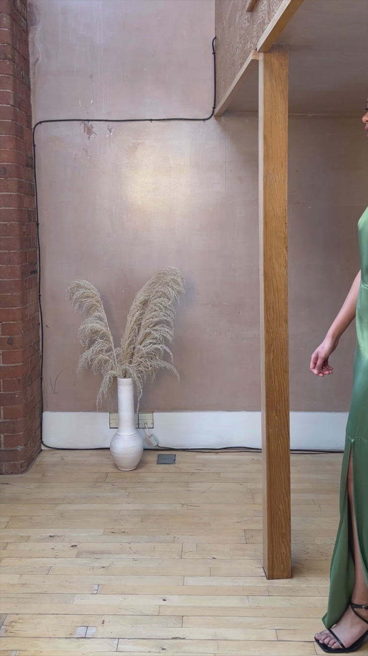 Sienna Dress in Olive Viscose Satin