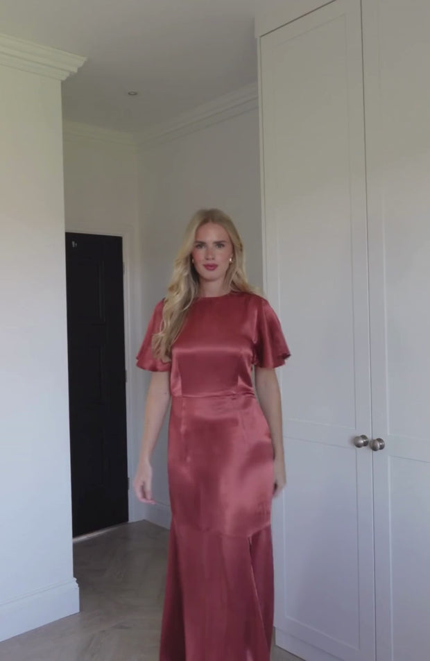 Sienna Dress in Terracotta Lenzing™ Ecovero™ Satin