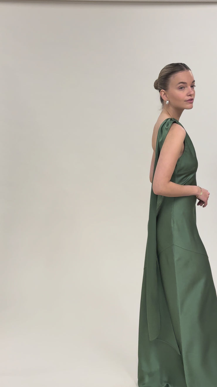 olive green one shoulder dress Olive Green Raye One Shoulder Bridesmaid Dress