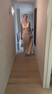 Champagne coloured bridesmaid dress 