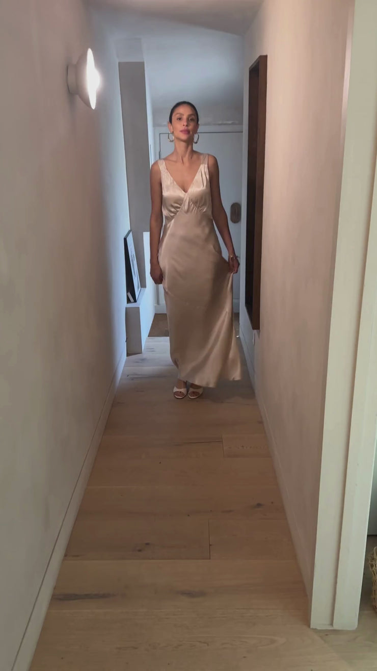 Champagne coloured bridesmaid dress 