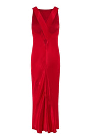 Paris Midi Dress in Red Satin