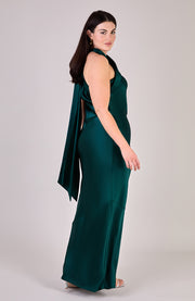 Roma Dress in Forest Green Satin