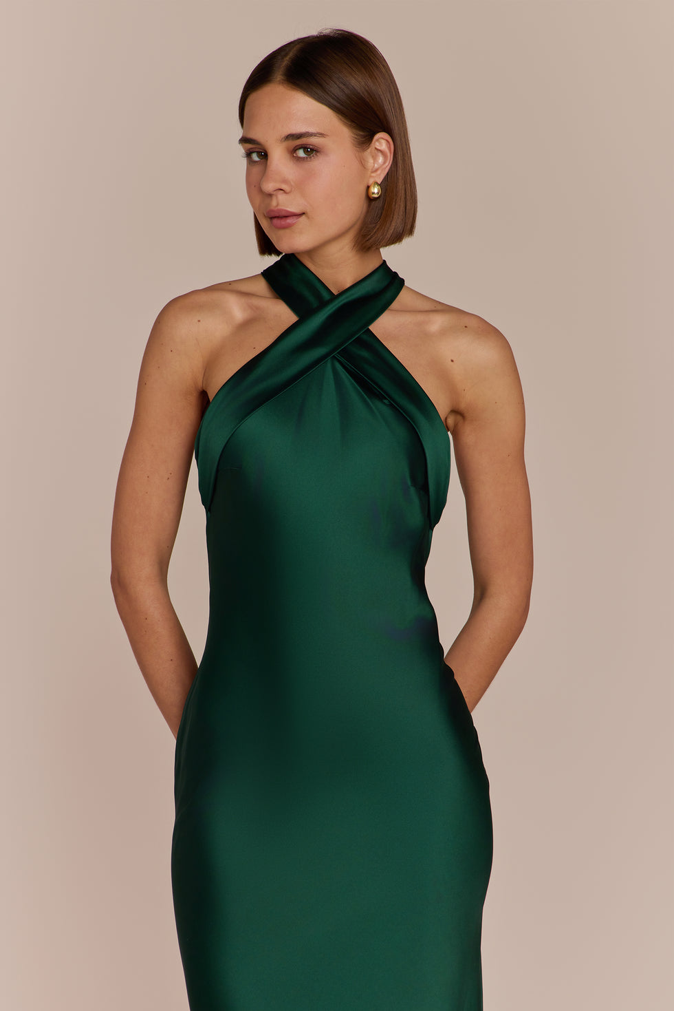 Roma Halterneck Bridesmaids Dress In Forest Green | Rewritten Rewritten Roma Halterneck Bridesmaids Dress In Forest Green | Rewritten Rewritten