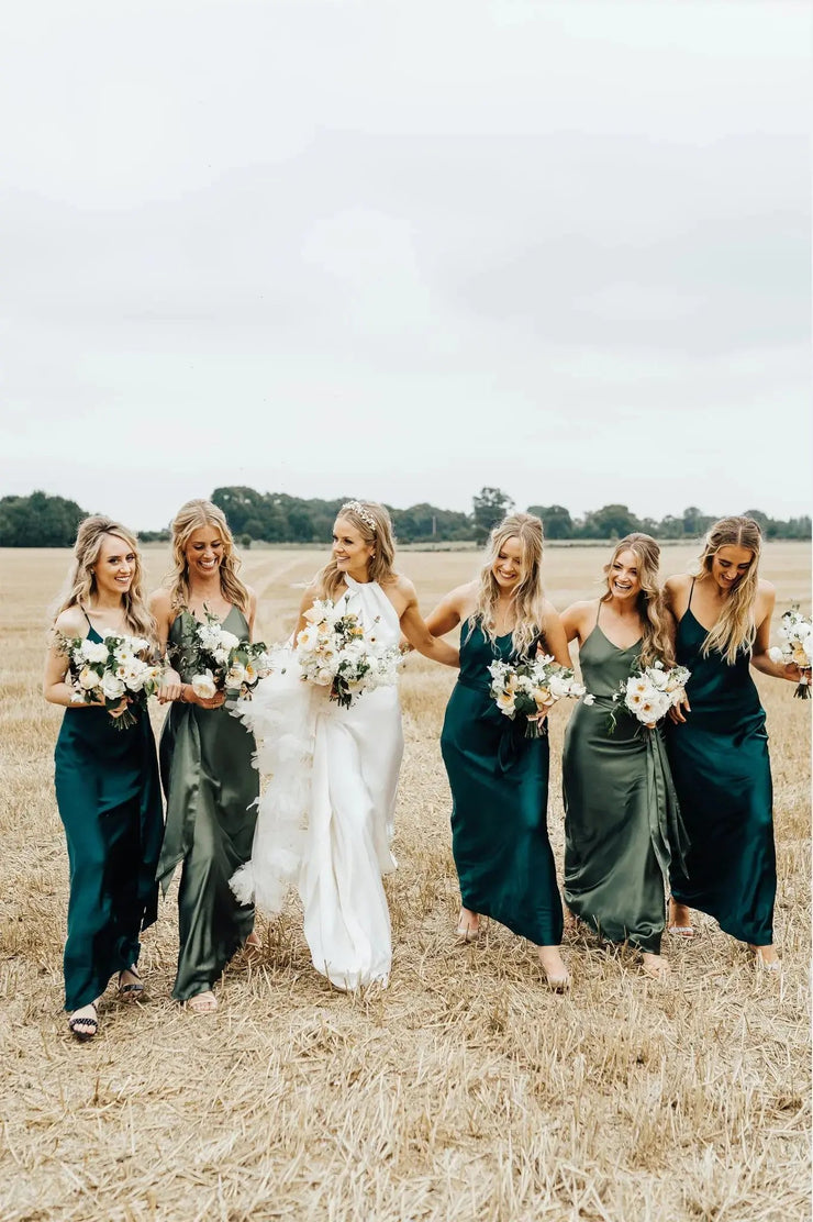 The Stunning Brooklyn Dress in Forest Green Satin Rewritten The Stunning Brooklyn Dress in Forest Green Satin Rewritten