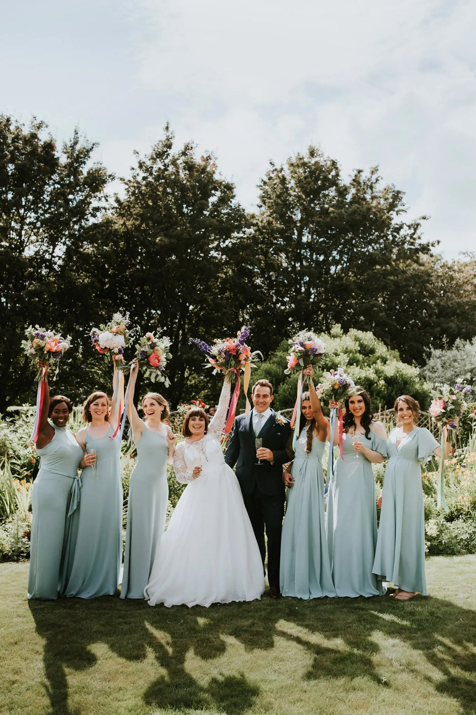 Florence Bridesmaids Wrap Dress in Marine Green Rewritten