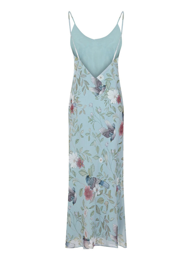 Camden Dress in Blue bird print